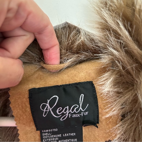 Gorgeous 100% Genuine Leather Faux Fur Penny Lane Long Jacket Coat Size Large - Picture 12 of 16